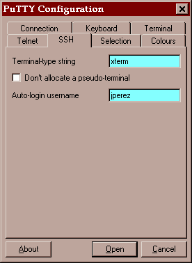 Interfaz de Configuracion - SSH