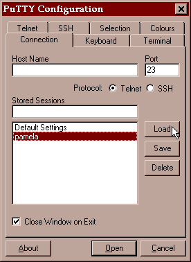 Interfaz de Configuracion - Elegir Sesion