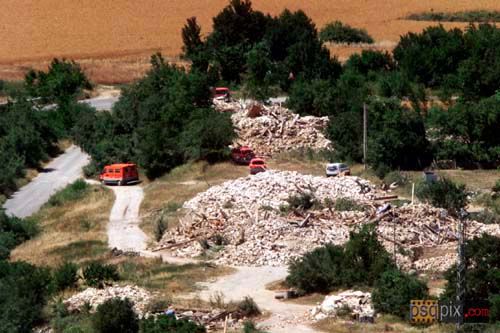 El pueblo ya completamente destrozado