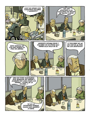 Viñetas del cómic "Arrugas", por Paco Roca
